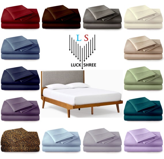 800 TC 4pc Sheet Set 100% Giza Cotton Soft ＆ Smooth Deep Pocket Alaska King (108” x 108”) Gold Stripe Fit Up to 6