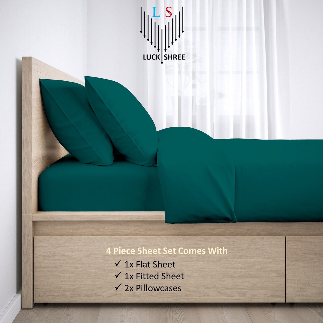 1000 Thread Count Custom Size Bedding Set 1 Fitted Sheet, 1 Duvet Cover