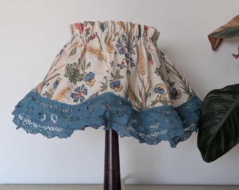 Textured layered eco lampshade skirt, lampshade cover