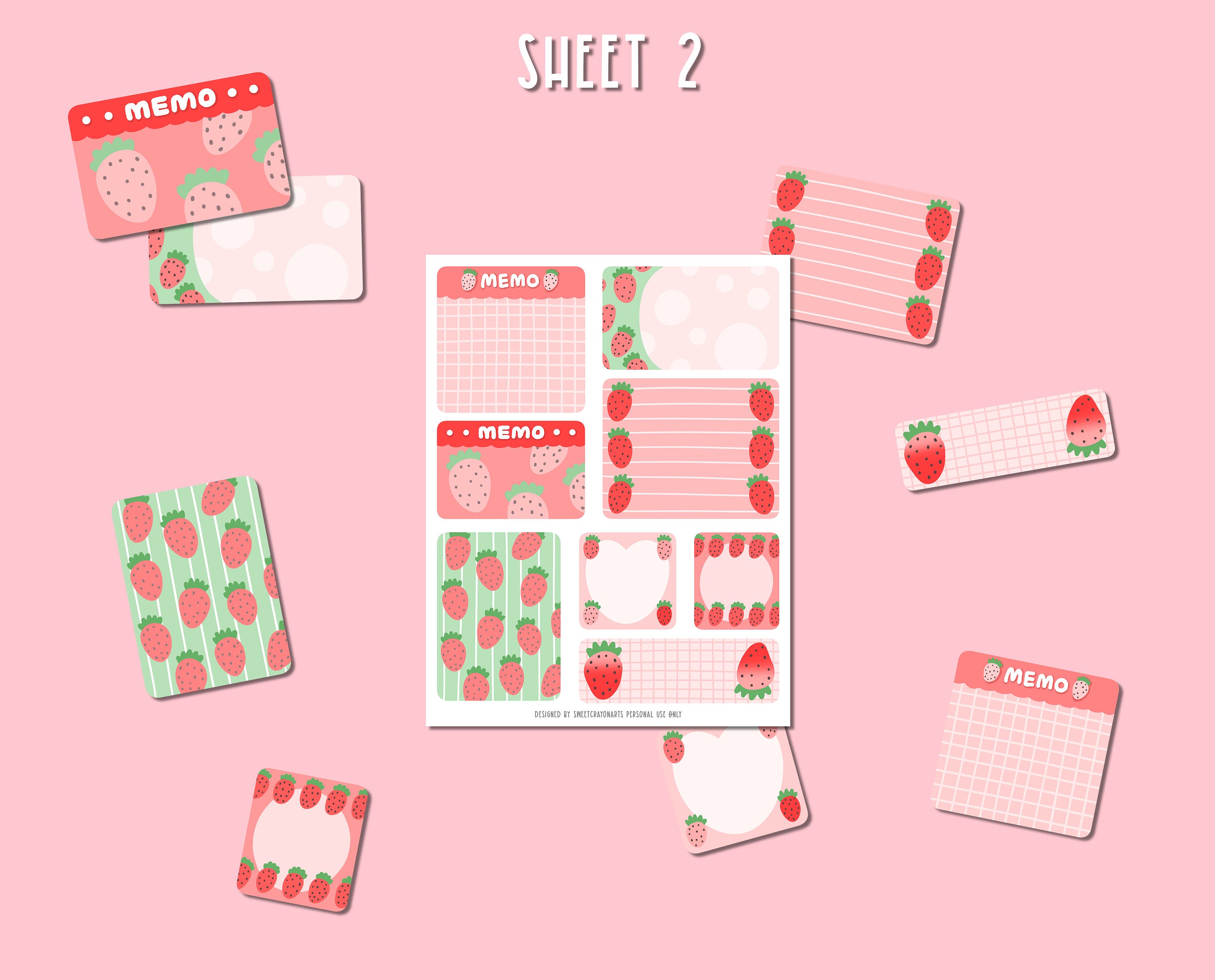 47-strawberry-digital-sticker-pack-cute-strawberry-printable-etsy