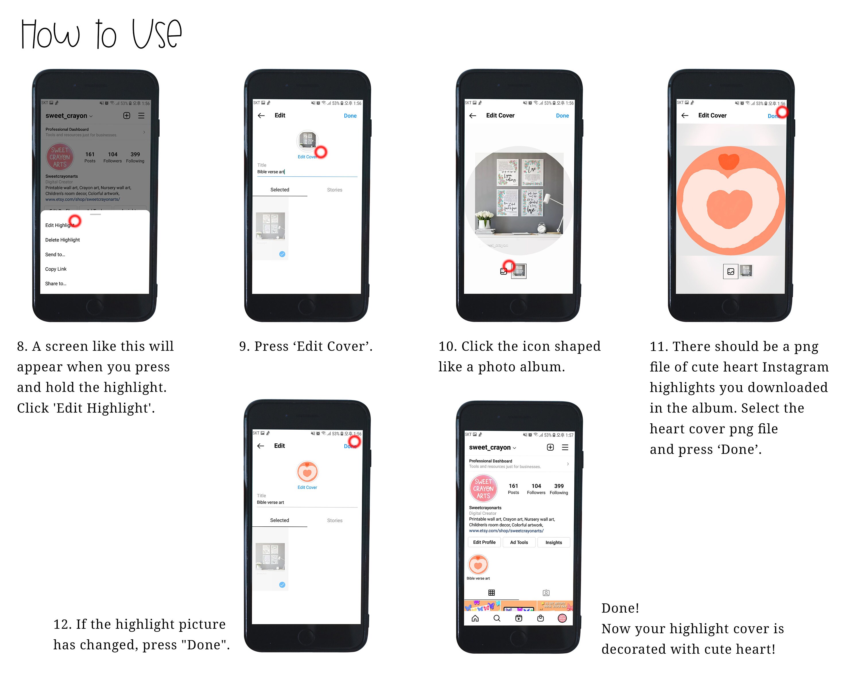 Cute Heart Stickers Instagram Covers, Stories, Templates, Valentine's
