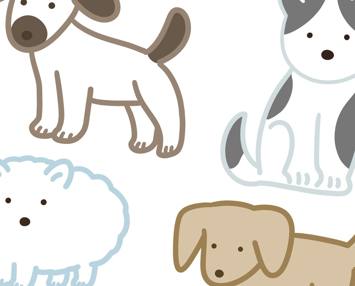 45 Cute Puppy Digital Sticker Pack, Dog Printable Stickers, Cute ...