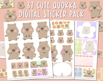 Stickers Quokka Goodnotes : pack PNG imprimable pour iPad, joli journal et stickers déco Notability