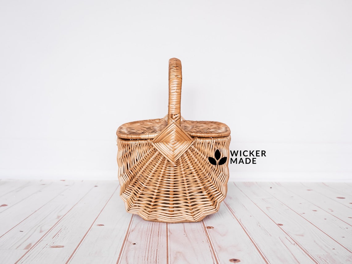 Wicker Picnic Basket Rattan Picnic Storage Handwoven Picnic Etsy