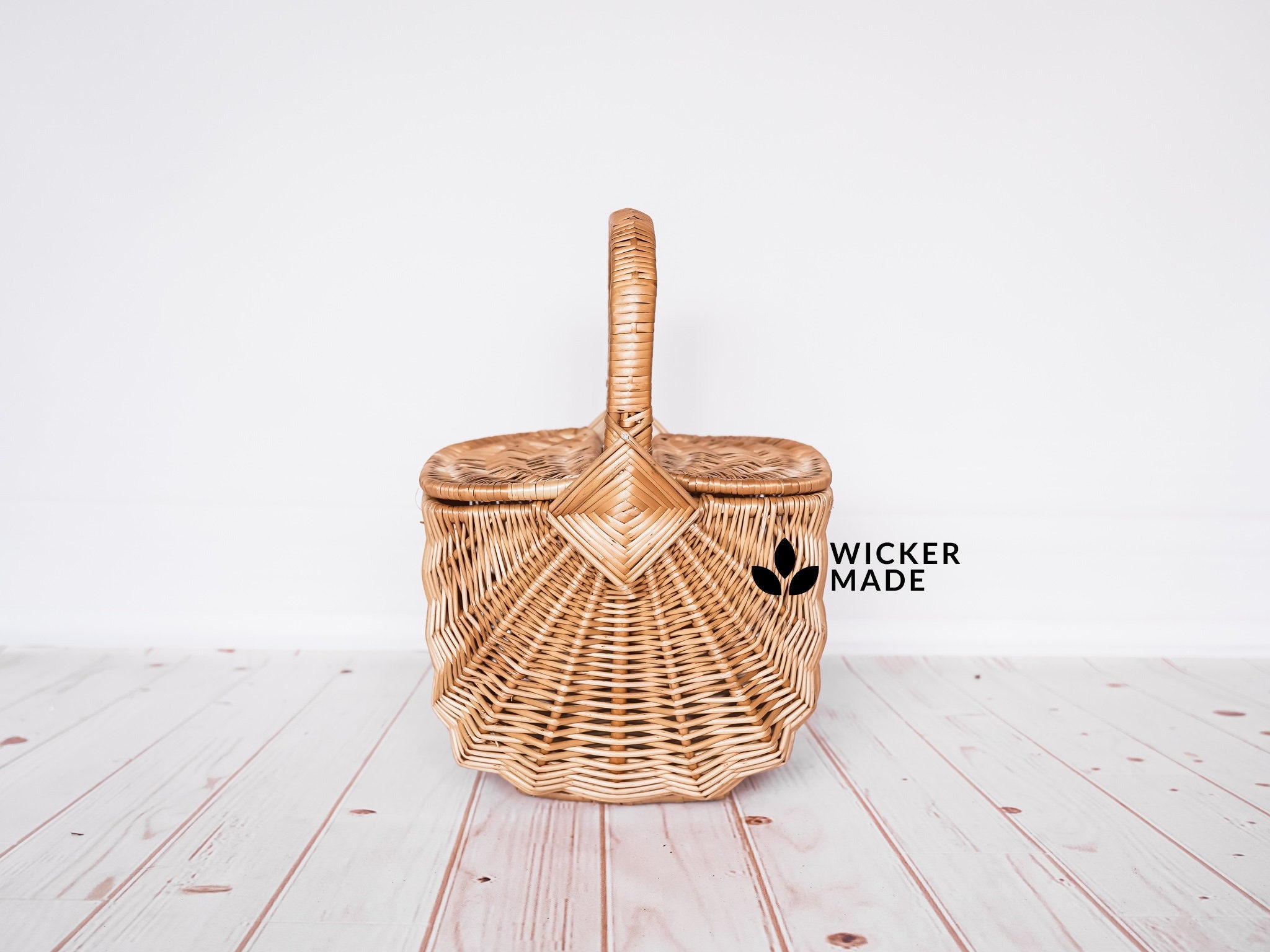 Wicker Picnic Basket Rattan Picnic Storage Handwoven Picnic Etsy