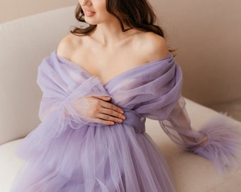 Lavender tulle dress, christmas gown, maternity shoot, christmas photoshoot, puffy dress, plus size gown, dress ball gown