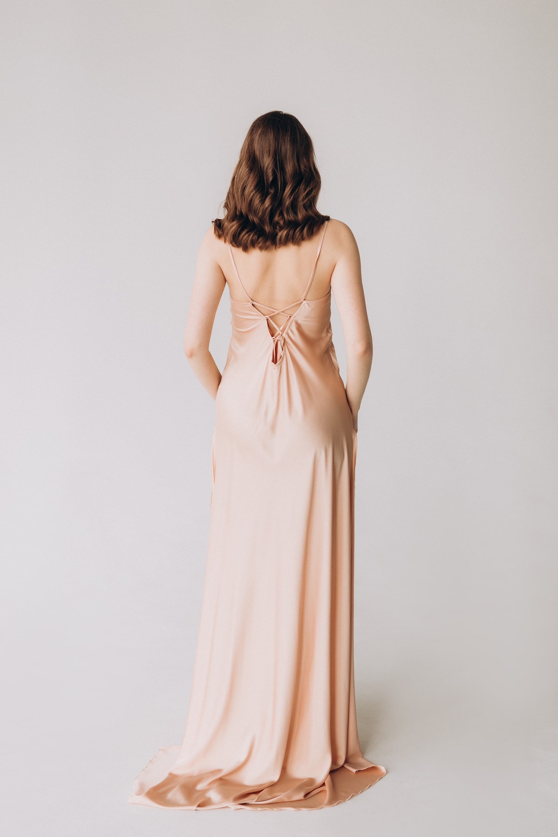 satin maternity gown