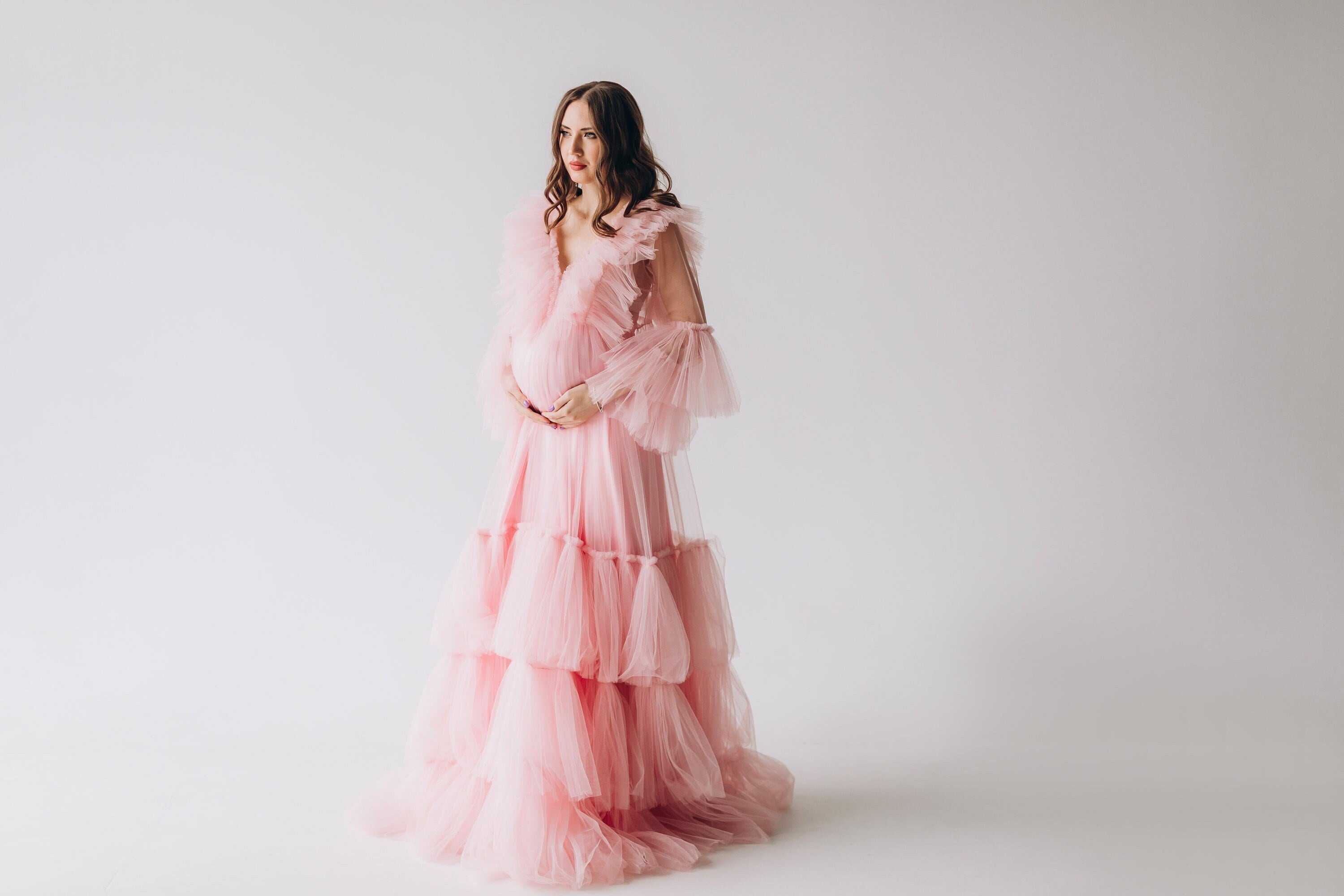 Blush pink baby shower dress 2025