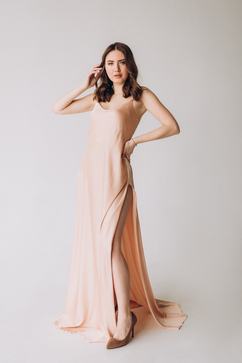 Maternity Satin Slip Dress Long Satin Dress Pregnancy Photo Etsy