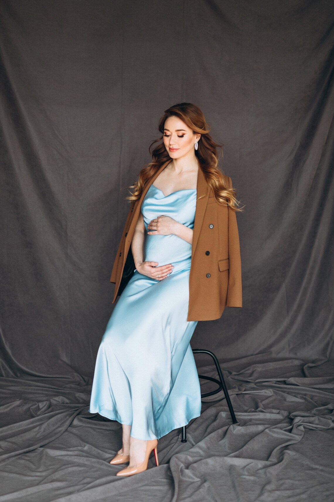 Maternity Slip Satin Lingerie Dress for Photo Shoot Silk Etsy