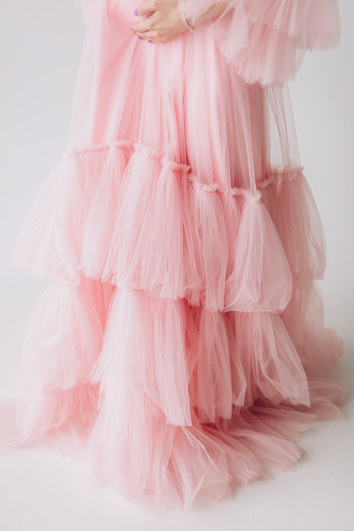 Maternity Tulle Dress for Photo Shoot Pink Baby Shower Puffy Etsy