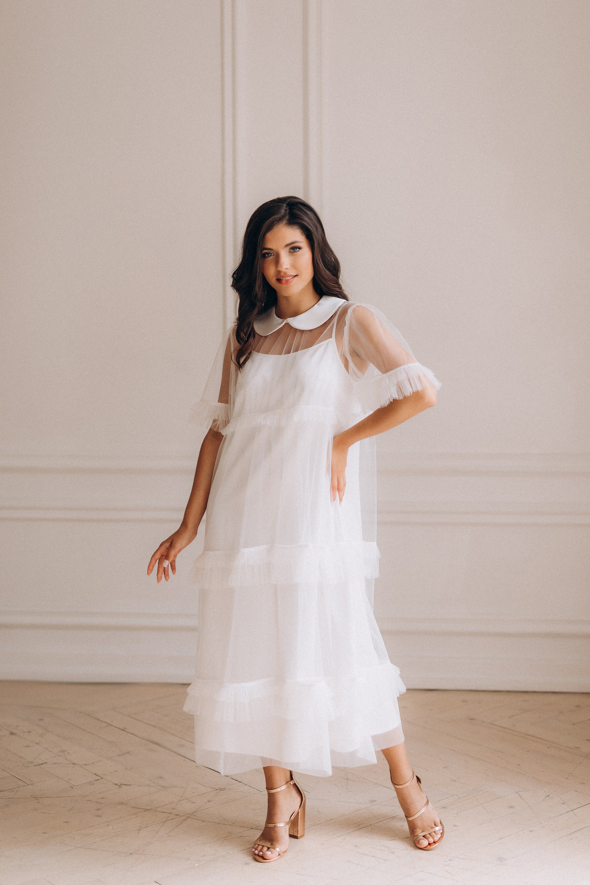 white baby shower dress New Printing Chiffon Maternity Dress Photoshoot Pregnnat Women Baby Shower Dress 12 / Picture Color main image 1
