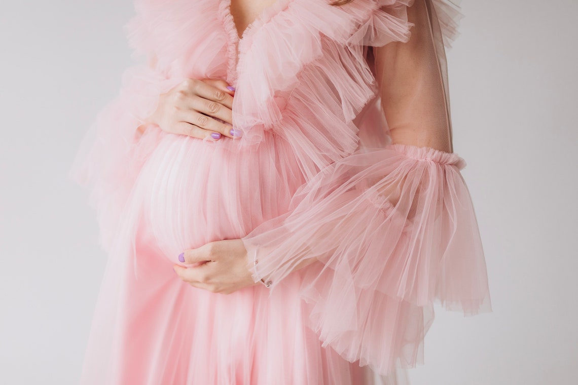 Maternity Tulle Dress for Photo Shoot Pink Baby Shower Puffy Etsy