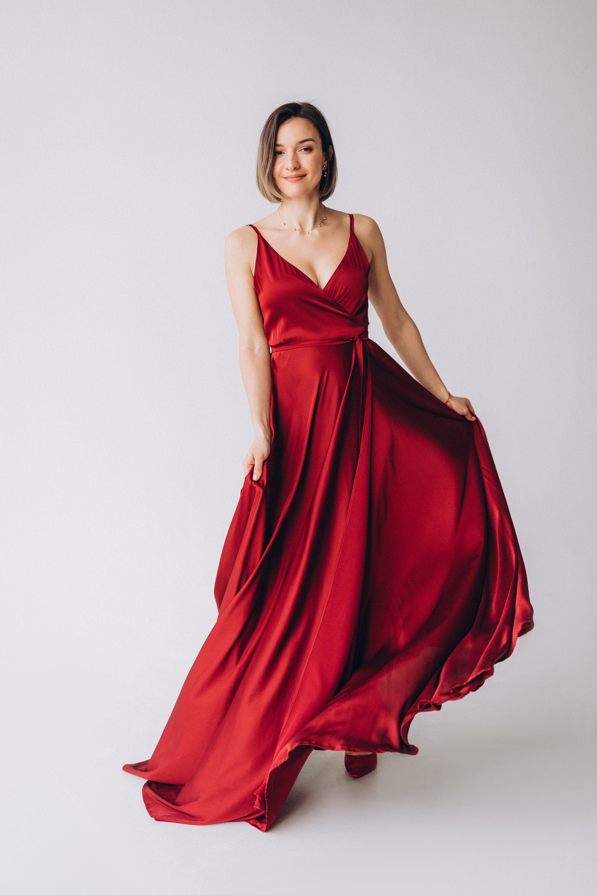 satin maternity gown