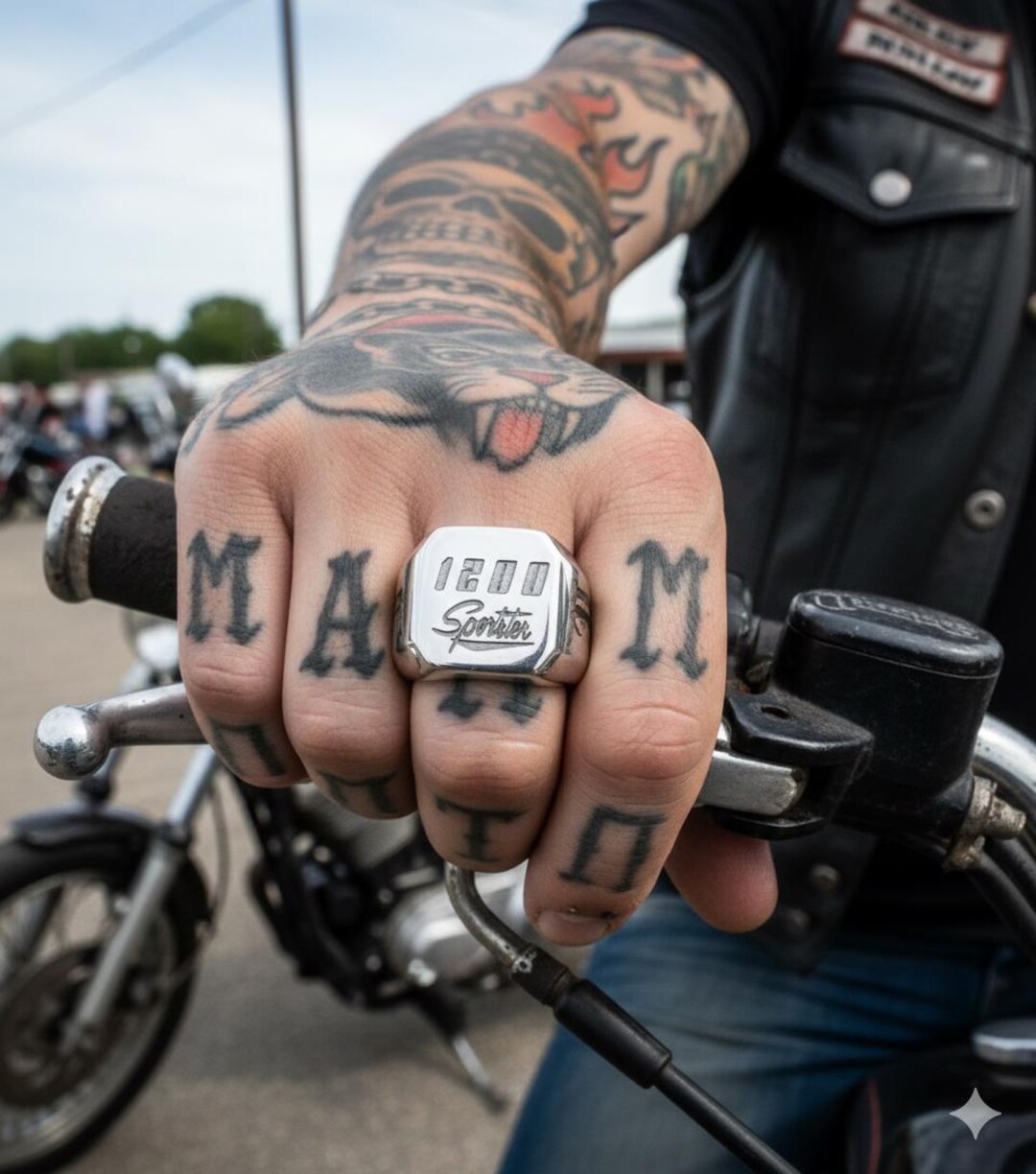 Personalized Engraved Harley Davidson Sportster 1200 883 Ring – Biker ...