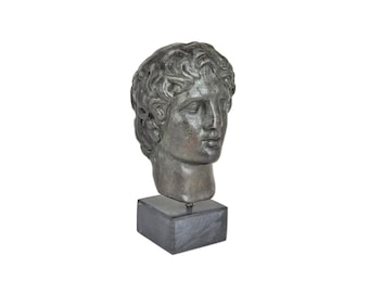 Alexander the Great Bust – King of of Macedonia Sculpture, Ancient Greek Replica,Museum Quality,Classical Greek Hero, Hellenic Legacy