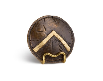Spartan Bronze shield of King Leonidas –Hoplite powerful war replica from ancient Greece, 300 Spartans,warrior gift rich in bravery & pride