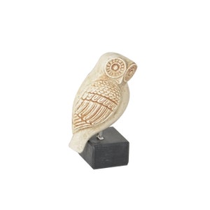 Ancient Greek Athenian Owl Figurine - Symbol of Wisdom, Goddess Athena Holy Bird, Ancient Greek Mythology Decor, Teacher or Student Keepsake
