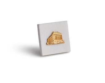 Acropolis Marble magnet – Thassos White marlbe Greek souvenir for fridge or office, miniature tribute to the Parthenon, perfect small gift