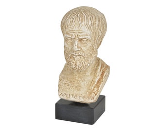 Bust of Philosopher Aristotle on a Marble Base – Plaster Statue Sculpture of Ancient Greek Philosopher, Ideal Gift for Scholars, Home Deco