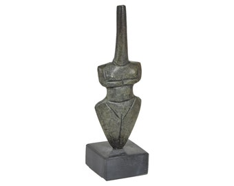 Small Bronze Cycladic idol in violin shape – minimal Aegean Cycladic Art replica, Greek art, perfect collectible for lovers of modren design