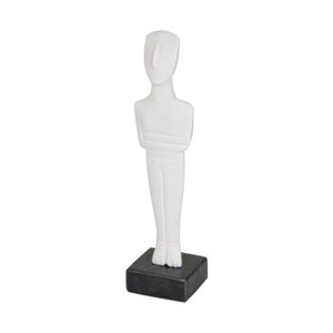 Marble Cycladic Idol – Ancient Greek Figurine Art Replica, Blue Aegean, Cycladic Islands History,Timeless Sculpture Decor, Minimalist Design