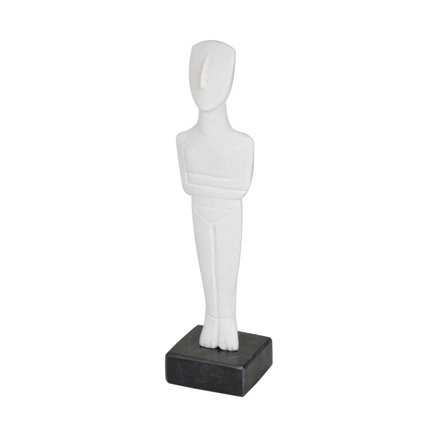 Cycladische beeldje Idool Griekse kunst standbeeld beeldhouwkunst museum kopie gegoten marmer 13,4