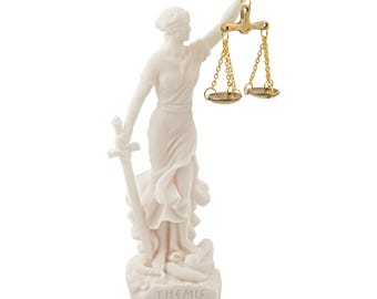 Greek Goddess of Justice Themis with Large Scales and Sword – Legal Symbol, Law Office & Lawyer Gift, Lady of Order, Justice Goddess Statue