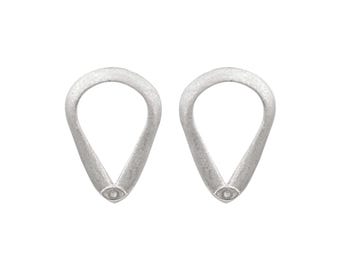 Curved Evil Eye Earrings – Greek Protection Gold Plated Silver Jewel, Spiritual Talisman Gift for Her, Exclusive Series, Statement Earrings