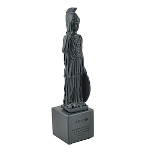 Standing Goddess Athena Figurine Holding a Spear + a Shield – Goddess of War & Strategy, City of Athens, Gift for Lovers of Greek Mythology