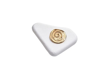 Pisapapeles espiral de mármol de Tasos: escultura con el símbolo griego de la energía, la vida y el movimiento. Decoración única para la oficina y un regalo para pensadores.