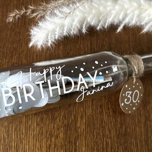 Flaschenpost personalisiert, Flaschenpost Geburtstag personalisiert, Geschenk Geburtstag, Geldgeschenk, Geld Geschenk Geburtstag