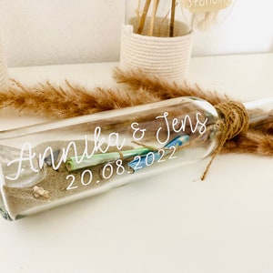Personalized message in a bottle, personalized message in a bottle wedding, maritime decoration, wedding gift, cash gift, cash gift wedding