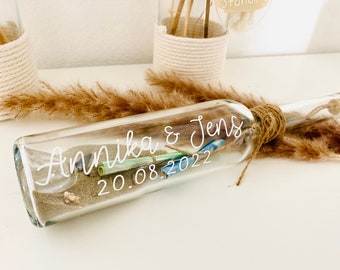 Wedding gift, personalized wedding gift, money gift for wedding, wedding gift, money gift, personalized message in a bottle