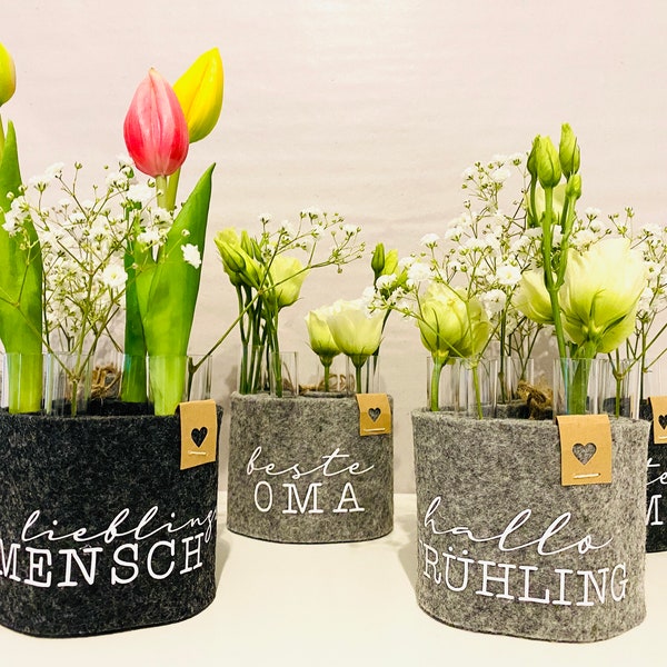 Muttertagsgeschenk, Geschenk Muttertag, Geschenk Oma, Frühlingsdeko, Deko Reagenzglas, Blumenvase, Lieblingsmensch, Geschenk Mama