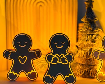 3D print file Gingerbread Man LED tealight holder including commercial license | STL & 3MF Gingerbread Man | Christmas decoration 3D print LED tealight holder
