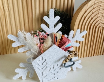 Fichier d'impression 3D Flocon de neige cadeau avec licence commerciale | STL et 3MF Flocon de neige cadeau en espèces | Cadeau de Noël imprimé en 3D