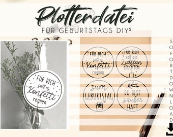 Plotterdatei Geburtstag, Geburtstag Plotterdatei, Geburtstags Karte, Digitale Plotterdatei, digitaler Download Plotter, Geburtstag DIY