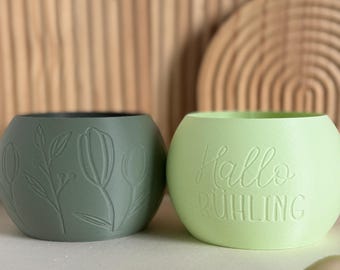 3D printed file for a tealight holder set including commercial license | STL & 3MF LED tealight holder decoration | Spring tealight holder sphere with motif