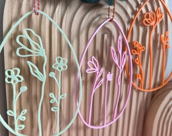 3D printed tiered stand with floral Easter eggs, including commercial license | STL & 3MF Easter decorations | Easter 3D printing | Easter gift | Spring flowers