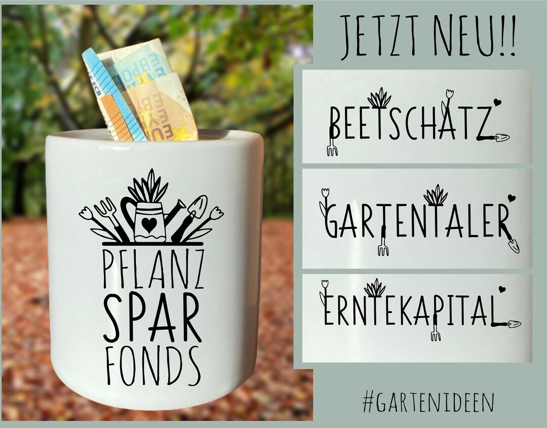 Personalisiertes Gärtner-Spardose – Keramik, 9,5x8 Cm, Mit Individuellem Namen/Nachricht, Weißes Karriere-Design