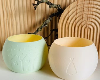 3D printing file lantern set including commercial license | STL & 3MF tealight holder LED decoration | Christmas lantern ball lantern with motif