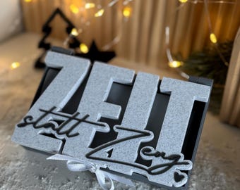 3D-printed gift box “Time instead of things” – PLA voucher box with a marble look for shared experiences
