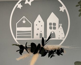 3D printing file Christmas village pendant including commercial license | STL & 3MF Christmas village | Christmas decoration 3D printing door wreath decoration wreath