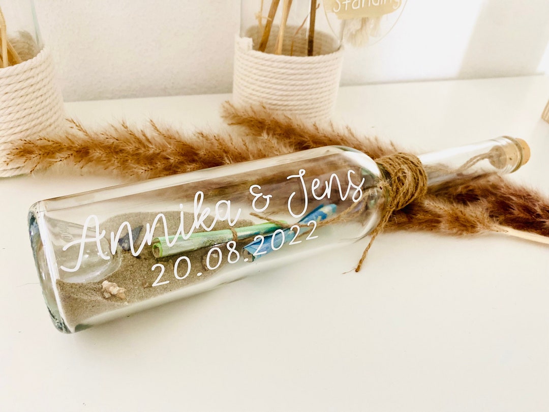 Flaschenpost personalisiert, Flaschenpost Hochzeit personalisiert