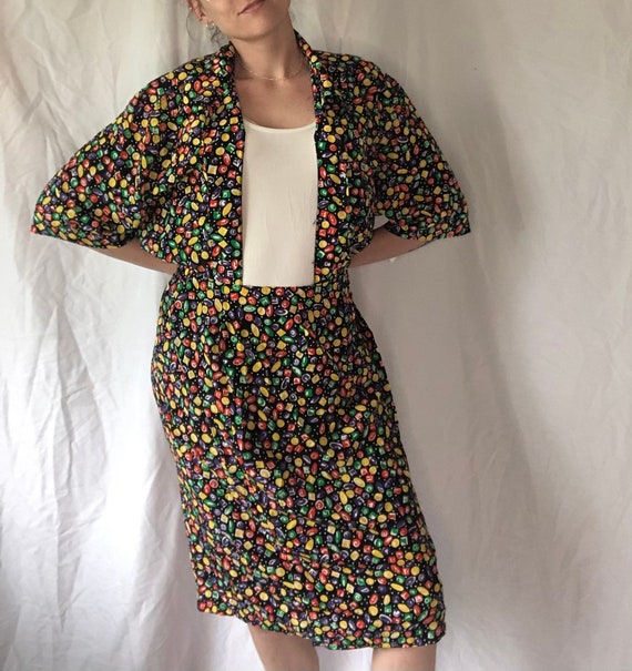 80s Gem Pattern Skirt Set - image 2