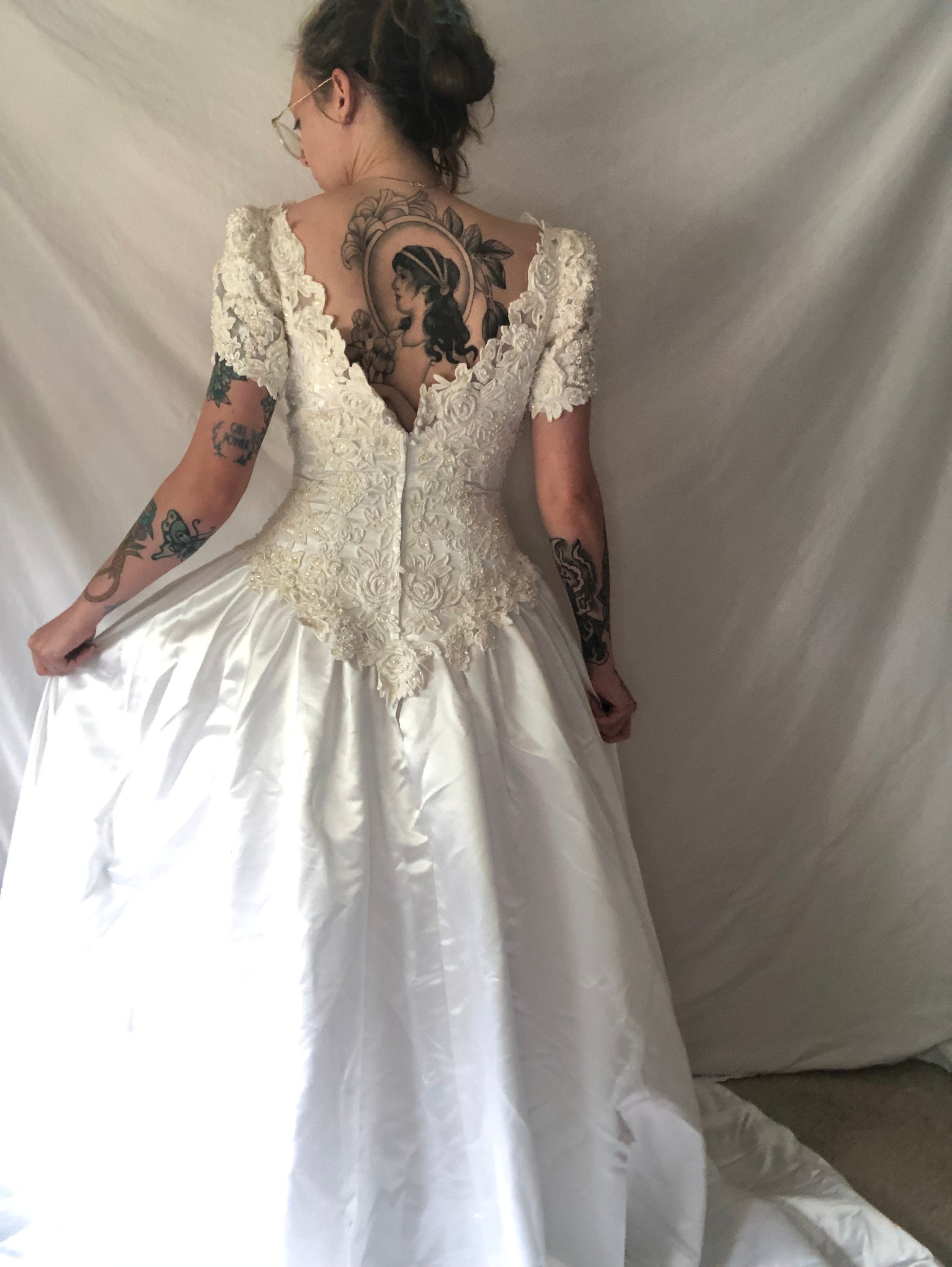 Silk & Beaded 1980s Wedding Dress - Etsy