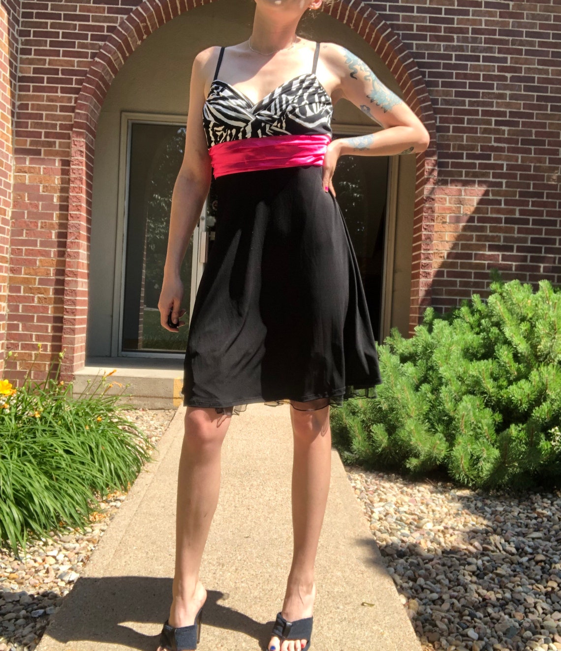 Y2K Zebra Hot Pink Cocktail Dress Etsy