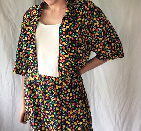 80s Gem Pattern Skirt Set - image 5