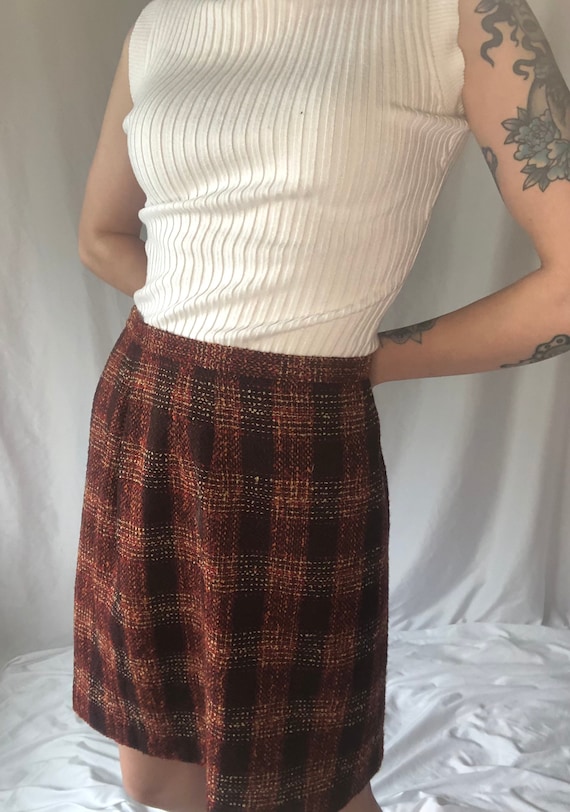 Vintage 80s Plaid Skirt - image 1